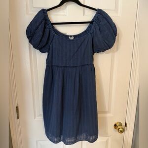 American Eagle Outfitters Navy Puff Sleeve Mini Dress
